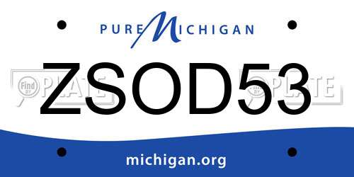 ZSOD53 Michigan License Plate