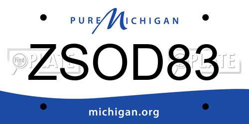 ZSOD83 Michigan License Plate