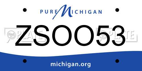 ZSOO53 Michigan License Plate