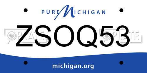 ZSOQ53 Michigan License Plate