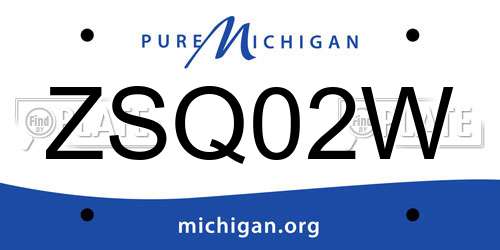 ZSQ02W Michigan License Plate