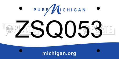 ZSQ053 Michigan License Plate