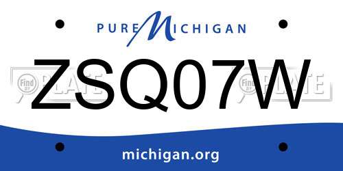 ZSQ07W Michigan License Plate
