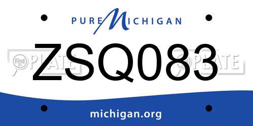 ZSQ083 Michigan License Plate