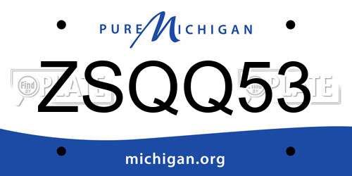 ZSQQ53 Michigan License Plate