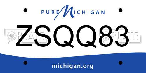 ZSQQ83 Michigan License Plate