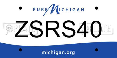 ZSRS40 Michigan License Plate