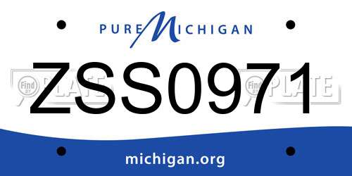 ZSS0971 Michigan License Plate
