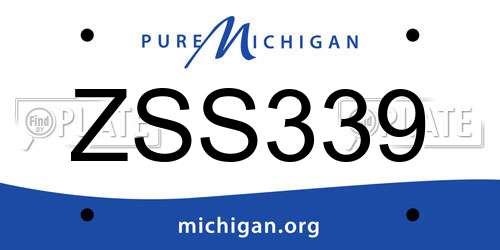 ZSS339 Michigan License Plate