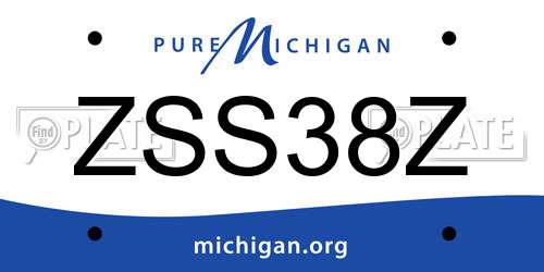 ZSS38Z Michigan License Plate