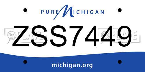 ZSS7449 Michigan License Plate