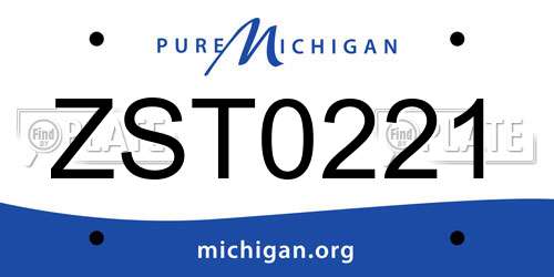 ZST0221 Michigan License Plate