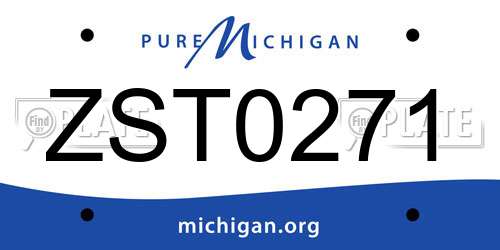 ZST0271 Michigan License Plate