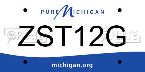 ZST12G Michigan License Plate