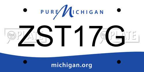 ZST17G Michigan License Plate