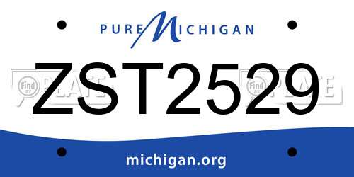 ZST2529 Michigan License Plate