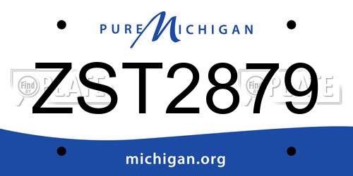 ZST2879 Michigan License Plate
