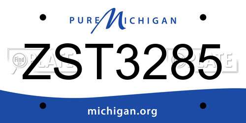 ZST3285 Michigan License Plate