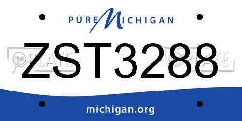 ZST3288 Michigan License Plate