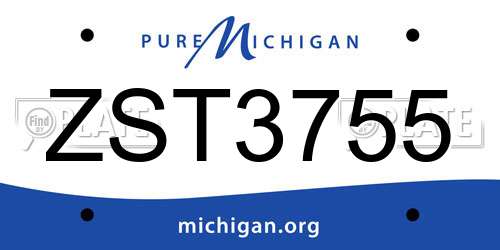 ZST3755 Michigan License Plate