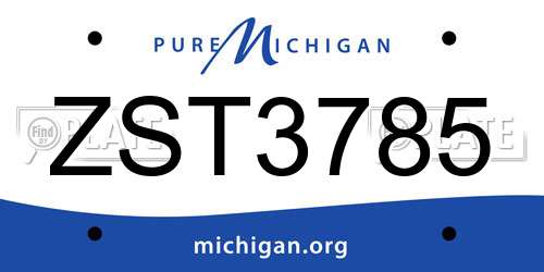 ZST3785 Michigan License Plate