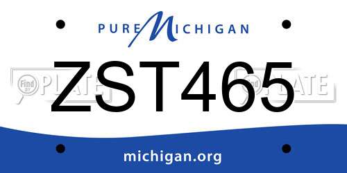 ZST465 Michigan License Plate