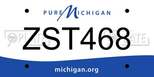 ZST468 Michigan License Plate