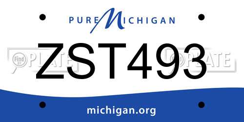 ZST493 Michigan License Plate