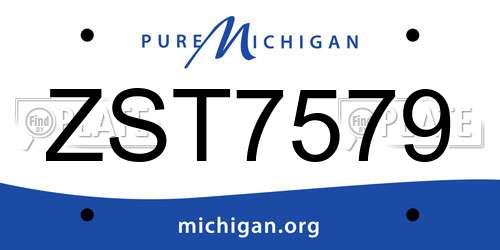 ZST7579 Michigan License Plate