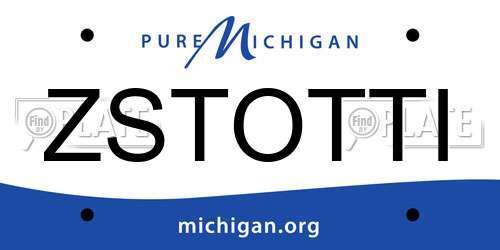ZSTOTTI Michigan License Plate