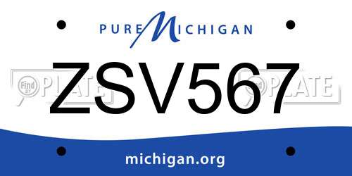 ZSV567 Michigan License Plate