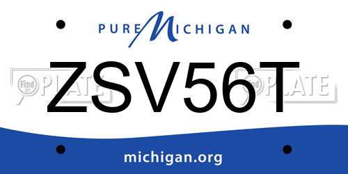 ZSV56T Michigan License Plate