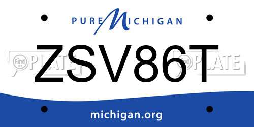 ZSV86T Michigan License Plate