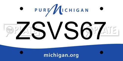 ZSVS67 Michigan License Plate