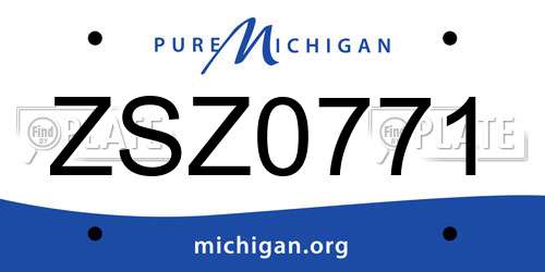 ZSZ0771 Michigan License Plate