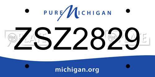 ZSZ2829 Michigan License Plate