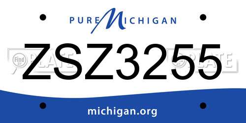 ZSZ3255 Michigan License Plate