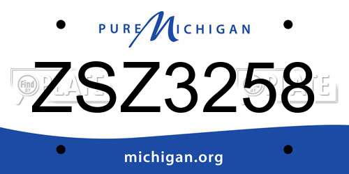 ZSZ3258 Michigan License Plate