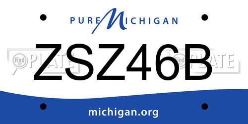 ZSZ46B Michigan License Plate