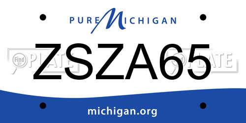 ZSZA65 Michigan License Plate