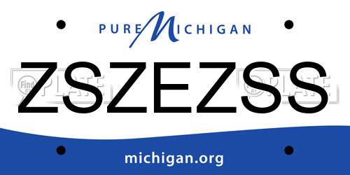 ZSZEZSS Michigan License Plate