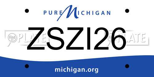 ZSZI26 Michigan License Plate