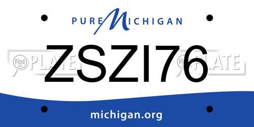 ZSZI76 Michigan License Plate
