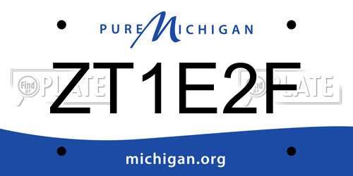 ZT1E2F Michigan License Plate