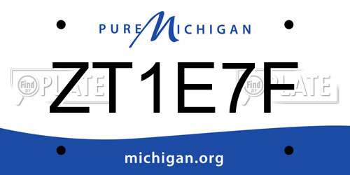 ZT1E7F Michigan License Plate