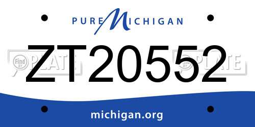 ZT20552 Michigan License Plate