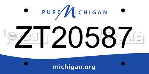 ZT20587 Michigan License Plate