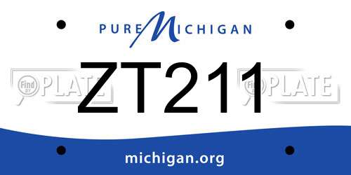 ZT211 Michigan License Plate