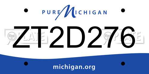 ZT2D276 Michigan License Plate