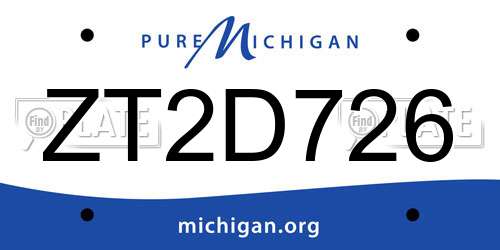 ZT2D726 Michigan License Plate